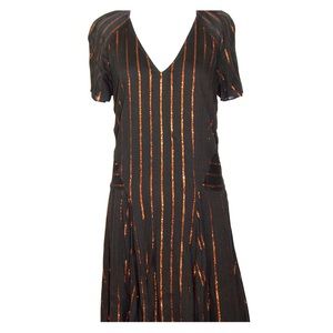 Armani Exchange Copper Midi Tunic Dress V Neck